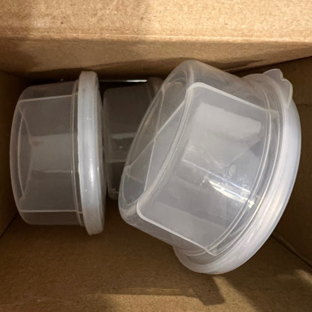 6 Clear Plastic Compartment Organizer Set Round, Crafts, Beads, Buttons, Travel‎ - Picture 7 of 7